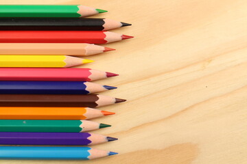 Fototapeta premium Colored Pencil on Wooden Background