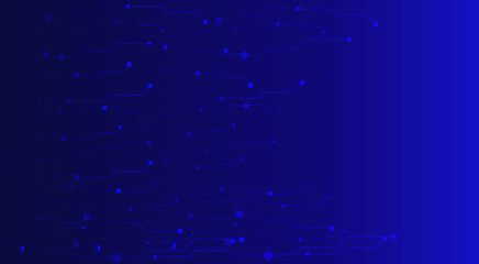 Concept of quantum computer technology, internet, technological science background. Futuristic printed circuit board background. Modern technologies. Waves flow. Quantum explosion