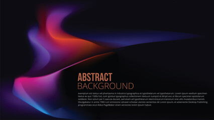 Abstract wavy vector background with harmonious and elegant colors of orange, red, yellow and purple	