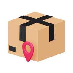 Delivery location 3d realistic object design vector icon illustration