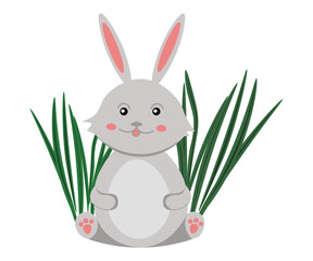 easter bunny with a grass 