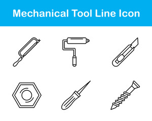 Mechanical Tool Vector Icon Set