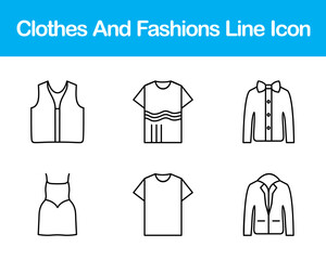 Clothes And Fashions Vector Icon Set