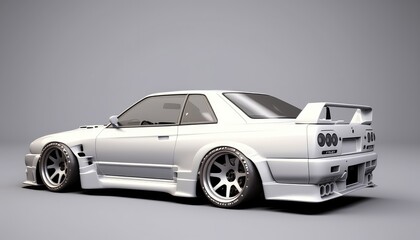 Fototapeta premium JDM Japanese classic 1990s cars wallpaper. Created with generative Ai technology