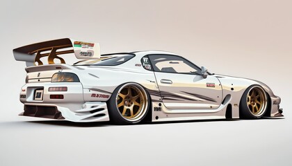 JDM Japanese classic 1990s cars wallpaper. Created with generative Ai technology