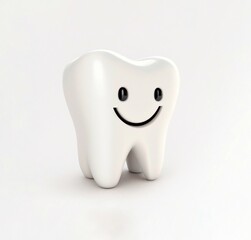 3D realistic happy tooth illustration. Cartoon dental character. 