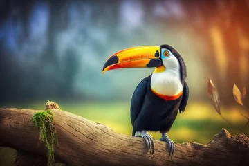 Foto op Aluminium Toco toucan in the reserve of exotic tropical birds. Generative AI © artem