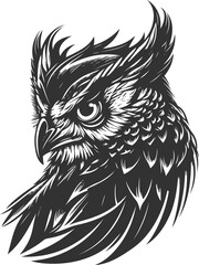 	
Detailed Owl Silhouette Illustration and Beautiful Artwork