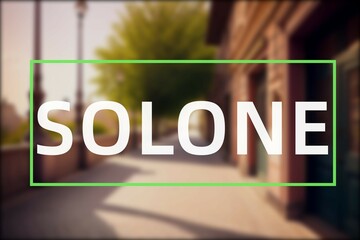 Solone: Der Name der ukrainischen Stadt Solone in der Oblast Dnipropetrovs’ka Oblast’ vor einem Foto - obrazy, fototapety, plakaty