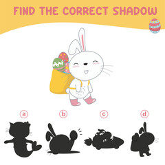 Obraz na płótnie Canvas Find the correct shadow. Matching shadow game for children