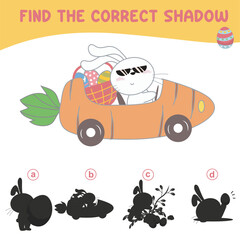 Find the correct shadow. Matching shadow game for children