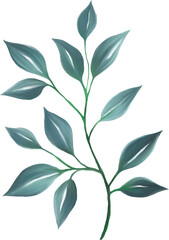 Watercolor gouache wild field botabical leaf foliage arrangement ornament hand drawn illustration