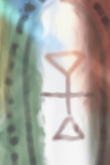 mysterious symbol on the wall  illustration generative AI