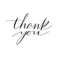 Handwritten Brush Lettering. Gratitude. Thank you inscription calligraphy with smooth lines. Wedding card, banner, postcard. Hand drawn typography letter design template. Isolated vector