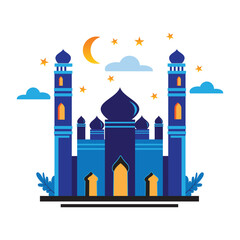 mosque logo color illustration banner vector abstract design