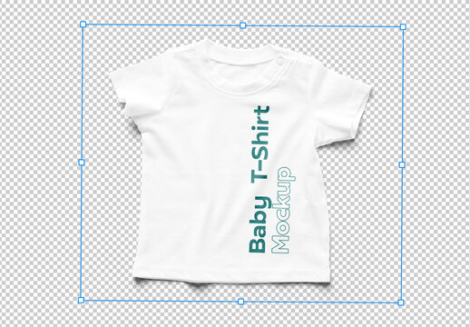 Mockup of customizable baby's color t-shirt available against customizable color and transparent background
