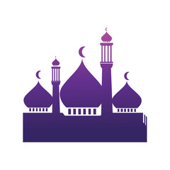 mosque icon color illustration ramadan symbol vector design