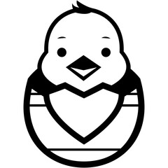 Cute Chick Inside a Hatched Easter Egg