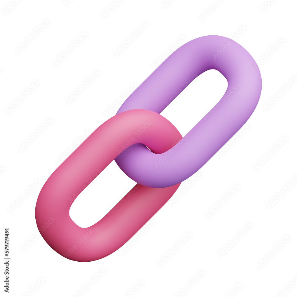 Poster link 3d realistic object design vector icon illustration