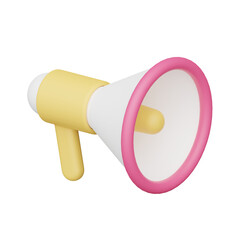 Megaphone 3d realistic object design vector icon illustration