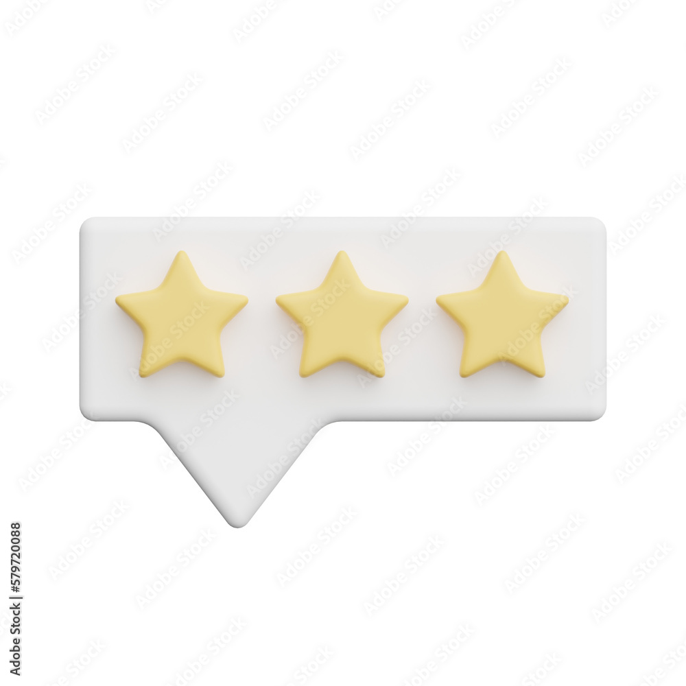 Poster rating 3d realistic object design vector icon illustration