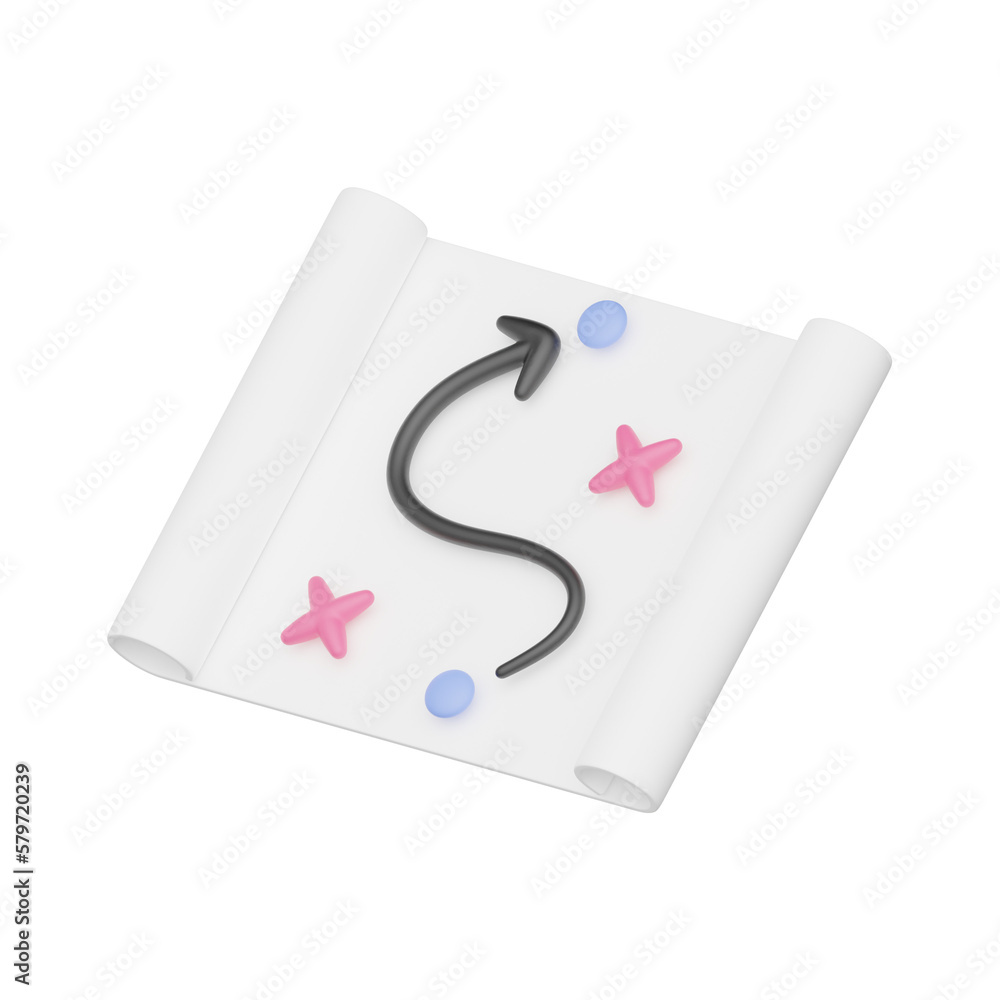 Poster strategy 3d realistic object design vector icon illustration