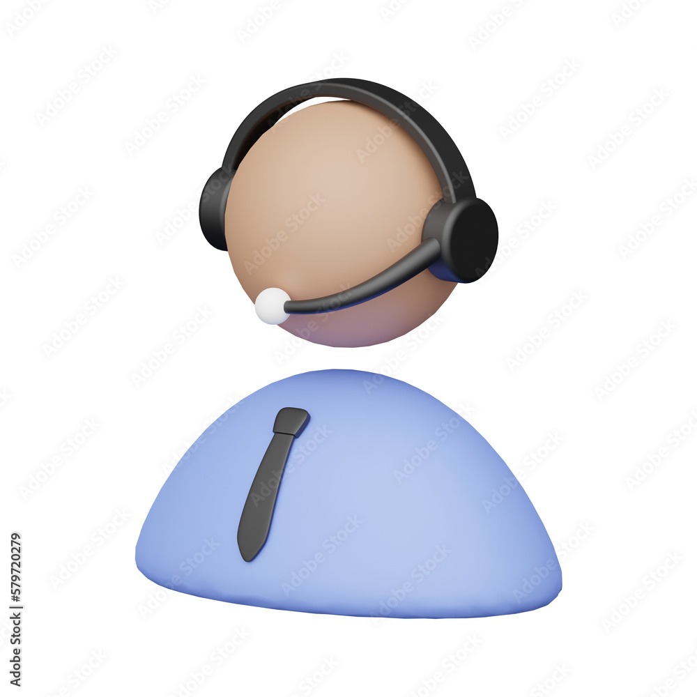 Poster customer support 3d realistic object design vector icon illustration