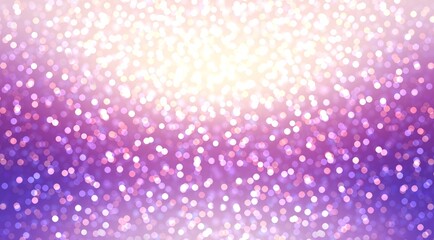 Glittering confetti on glowing background lilac color. Textured holiday abstract illustration.