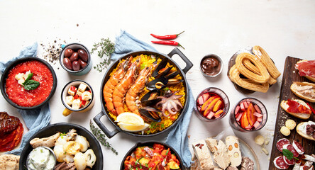 An assortment of Spanish tapas.