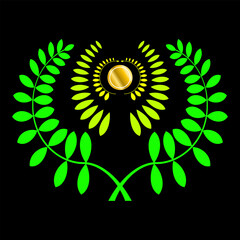 A logo that resembles a series of leaves