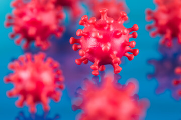 Virus cells, epidemic coronavirus background