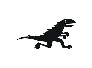tyrannosaurus dinosaur illustration. 
vector illustration. dragon or dinosaur running or running. simple icon. animal. dino