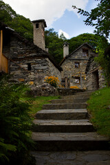 old stone house, Foroglio, Ticino, switzerland