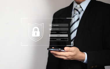 concept of cyber security, data security and encryption, secure access to user personal data, secure internet access, cyber security