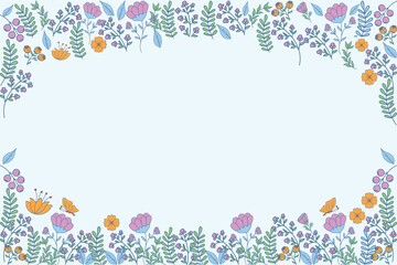 
floral vector frame. decorative frame design, greeting card or background