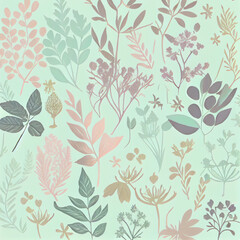 floral background pattern with leaves