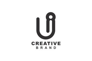 professional logo design letter ui concept in great black color for business brand