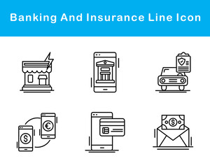 Banking And Protection Vector Icon Set