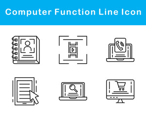Computer Function Vector Icon Set