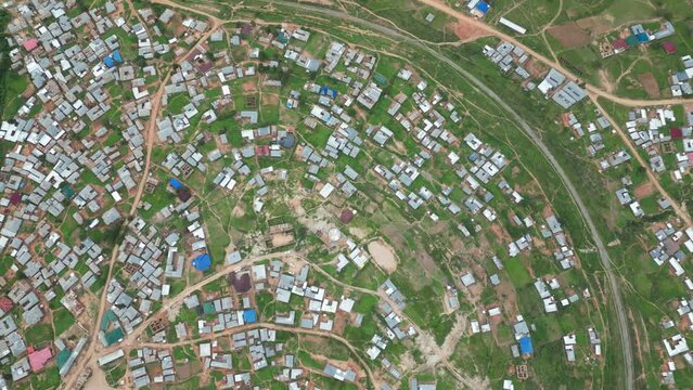 Aerial view to Tunduma, city in Tanzania, Africa