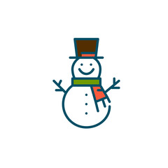 Happy snowman in a hat