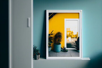 Picture Frame Mockup with Aesthetically Pleasing Plants
