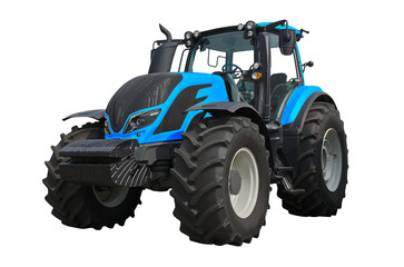 Modern agricultural tractor, front view