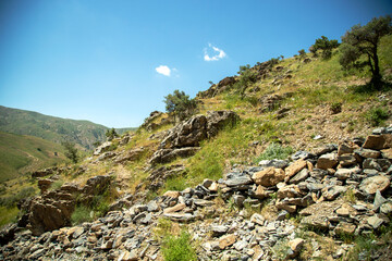 Valley in the mountain pass