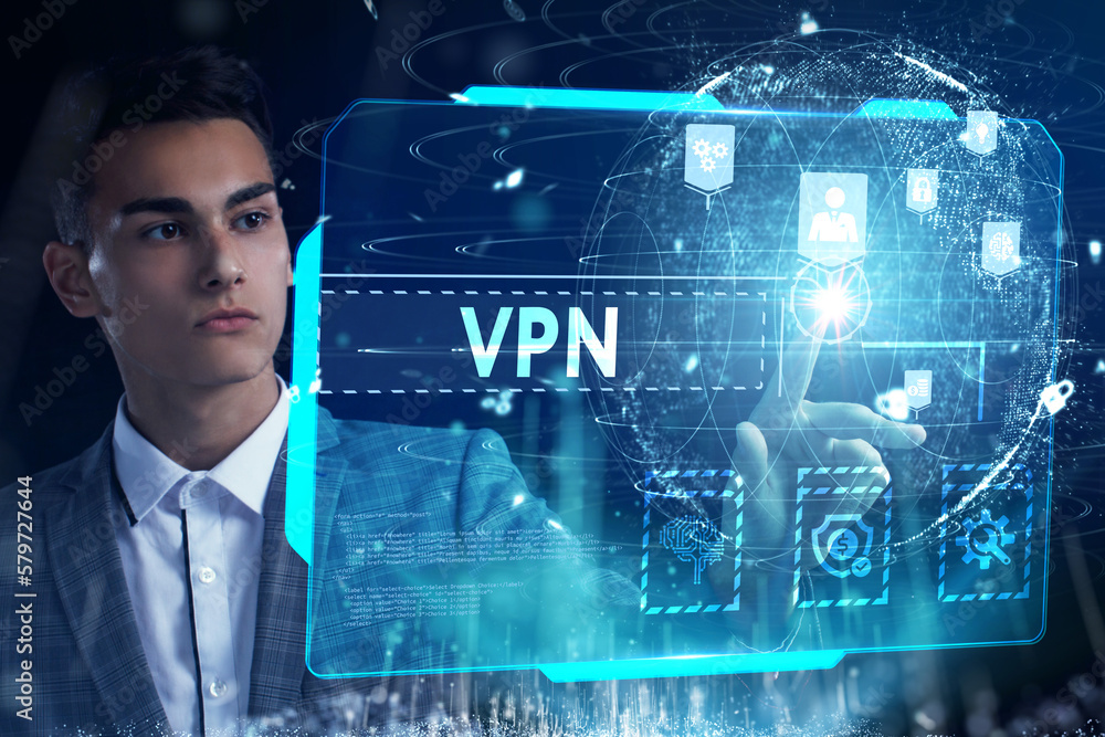 Poster business, technology, internet and network concept. vpn network security internet privacy encryption