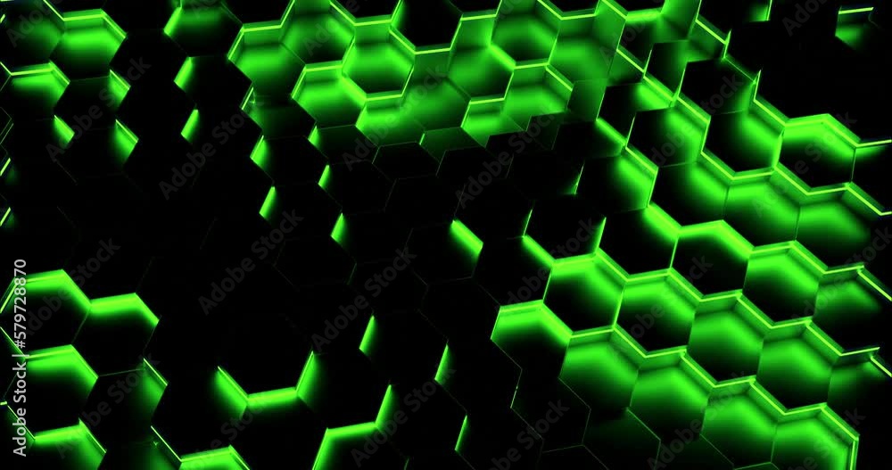 Poster space with moving waves hexagons. hdr. cyberspace with hexagons moving waves. cyber matrix space wit
