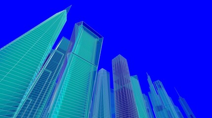 Fototapeta na wymiar Skyscrapers in the city 3d rendering