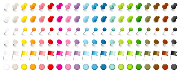6 Verschiedene Pins Herzen Nadeln Fahnen Und Magnete 20 Bunte Farben Set © Jan Engel