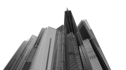 Obraz premium Skyscrapers in the city 3d rendering