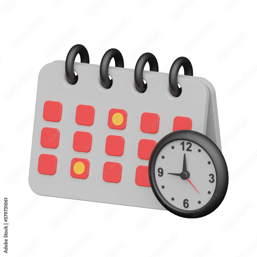 Poster schedule 3d realistic object design vector icon illustration
